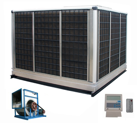 皮帶連接式離心環(huán)保節(jié)能冷風(fēng)機(jī),九洲普惠環(huán)?？照{(diào)